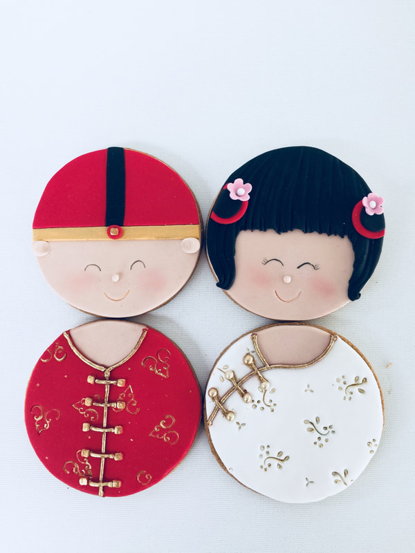 Asian bride and groom cookie