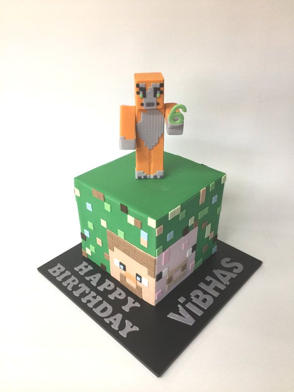 Cube Minecraft cake