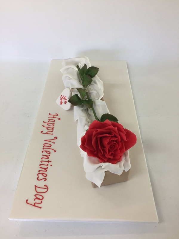 long stem rose box cake 