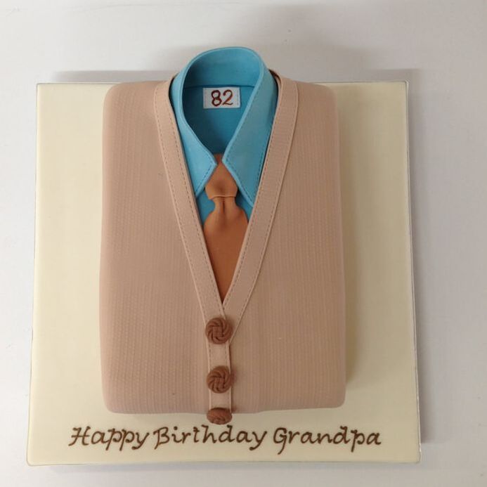 Grandpa cardigan cake 