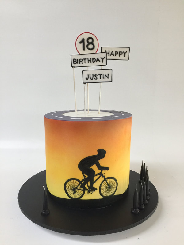 pushbike silhuette cake